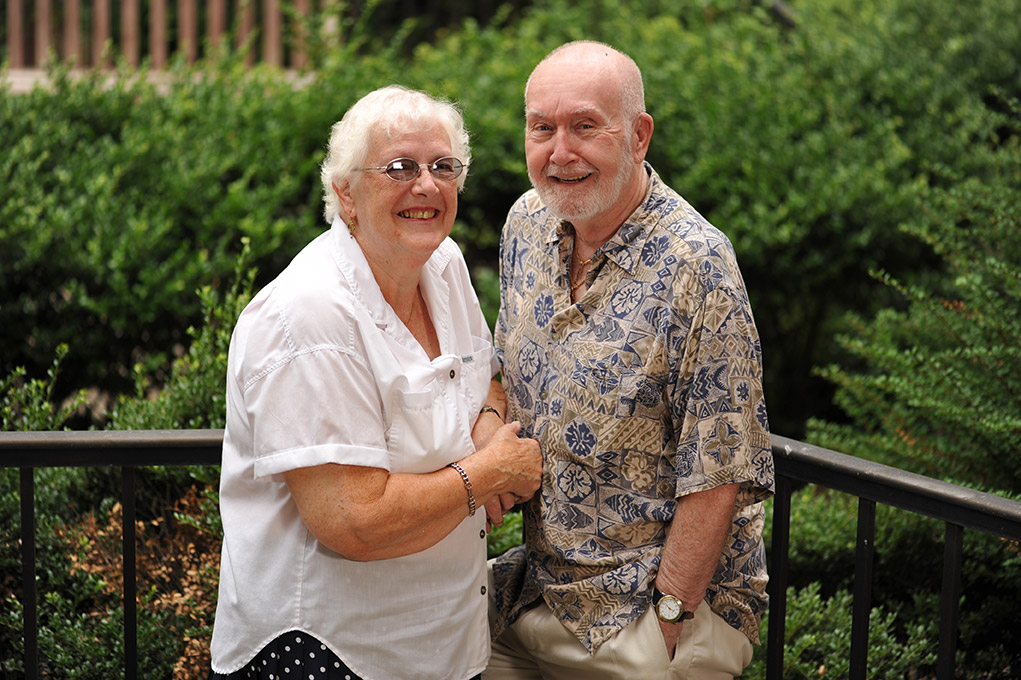 Outdoor photo of a senior couple